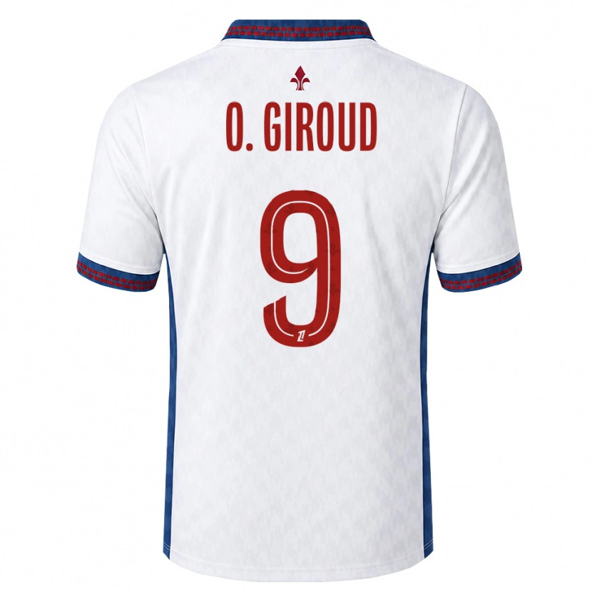 Danxen Män Olivier Giroud #9 Röd Vit Blå Bortatröja Matchtröjor 2026/27 Tröjor T-Tröja