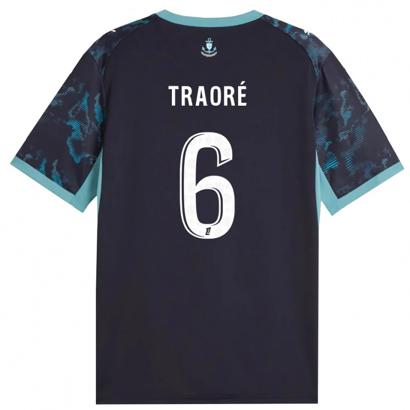 Danxen Män Soumaïla Traoré #6 Ljus Turkos Vit Svart Bortatröja Matchtröjor 2026/27 Tröjor T-Tröja