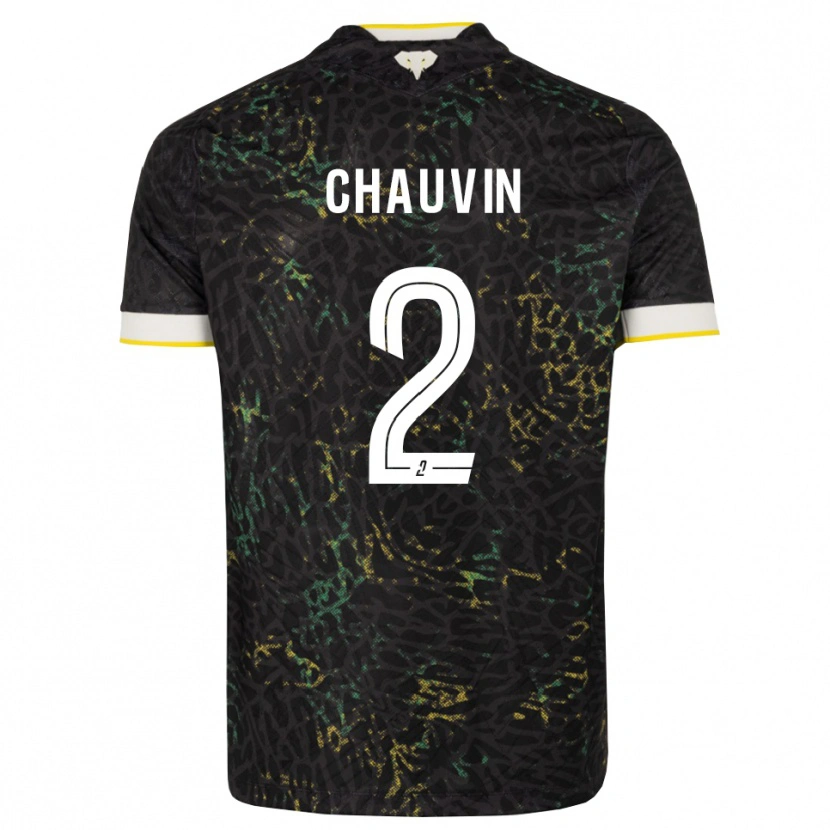 Danxen Män Yoann Chauvin #2 Svart Vit Gul Bortatröja Matchtröjor 2026/27 Tröjor T-Tröja