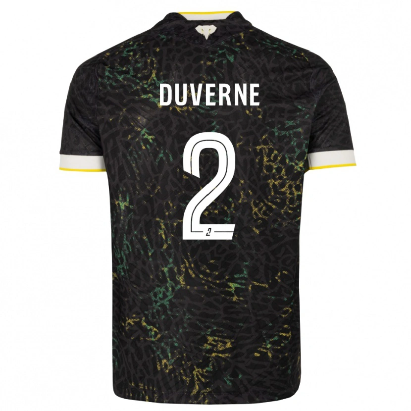 Danxen Män Jean-Kévin Duverne #2 Svart Vit Gul Bortatröja Matchtröjor 2026/27 Tröjor T-Tröja
