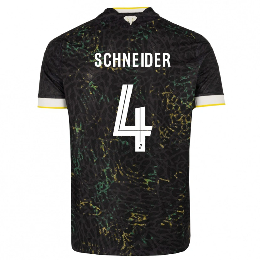 Danxen Män Octave Schneider #4 Svart Vit Gul Bortatröja Matchtröjor 2026/27 Tröjor T-Tröja