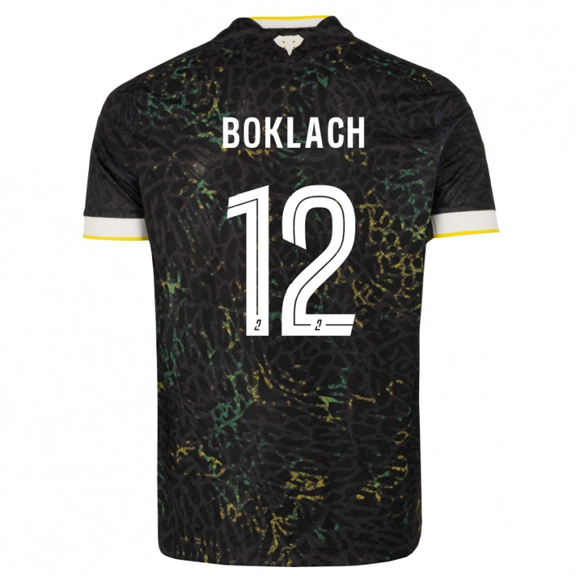 Danxen Män Kateryna Boklach #12 Svart Vit Gul Bortatröja Matchtröjor 2026/27 Tröjor T-Tröja