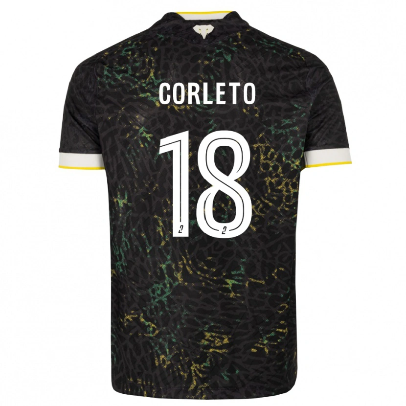 Danxen Män Naël Corleto #18 Svart Vit Gul Bortatröja Matchtröjor 2026/27 Tröjor T-Tröja