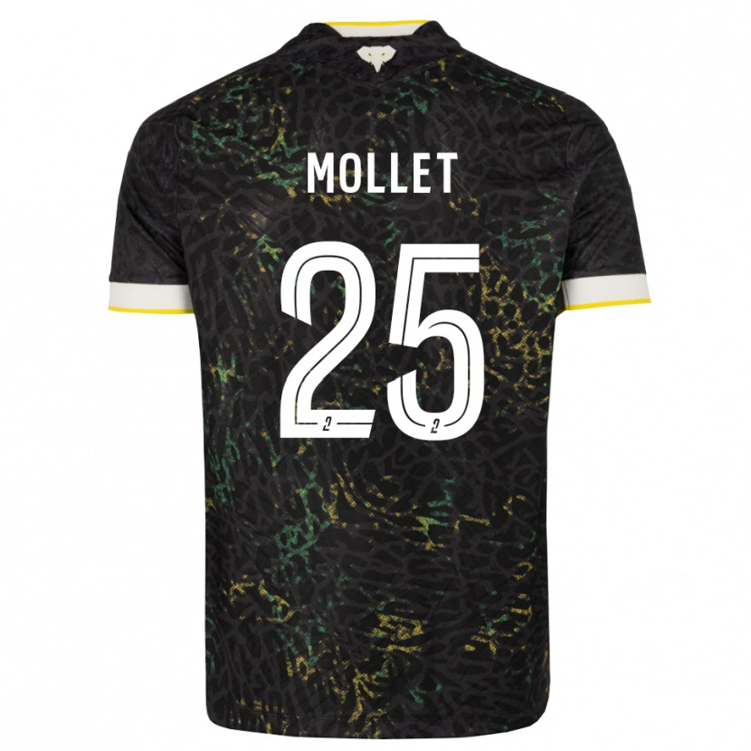 Danxen Män Florent Mollet #25 Svart Vit Gul Bortatröja Matchtröjor 2026/27 Tröjor T-Tröja