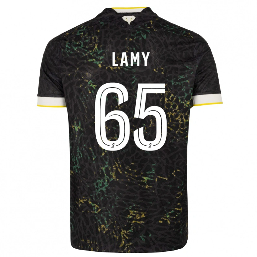 Danxen Män Hugo Lamy #65 Svart Vit Gul Bortatröja Matchtröjor 2026/27 Tröjor T-Tröja
