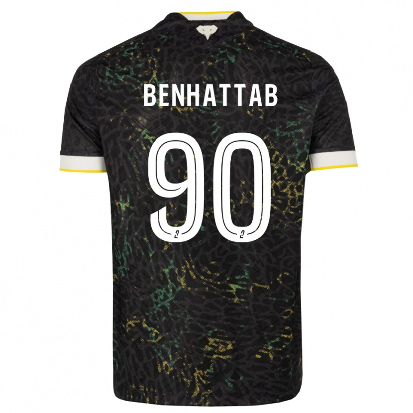 Danxen Män Yassine Benhattab #90 Svart Vit Gul Bortatröja Matchtröjor 2026/27 Tröjor T-Tröja
