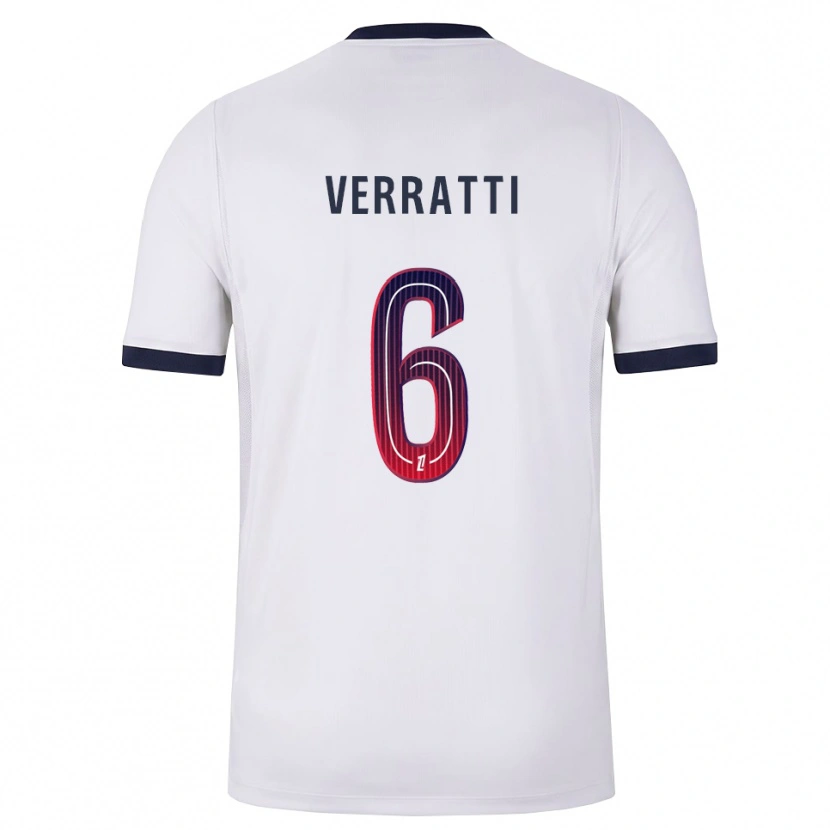 Danxen Män Marco Verratti #6 Vit Svart Röd Bortatröja Matchtröjor 2026/27 Tröjor T-Tröja