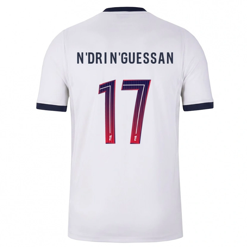 Danxen Män Landry N'dri N'guessan #17 Vit Svart Röd Bortatröja Matchtröjor 2026/27 Tröjor T-Tröja