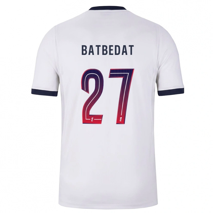 Danxen Män Lucas Batbedat #27 Vit Svart Röd Bortatröja Matchtröjor 2026/27 Tröjor T-Tröja