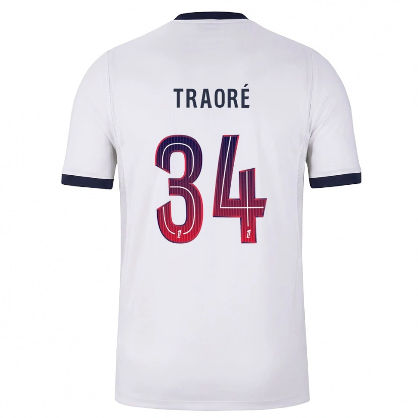 Danxen Män Naolia Traoré #34 Vit Svart Röd Bortatröja Matchtröjor 2026/27 Tröjor T-Tröja