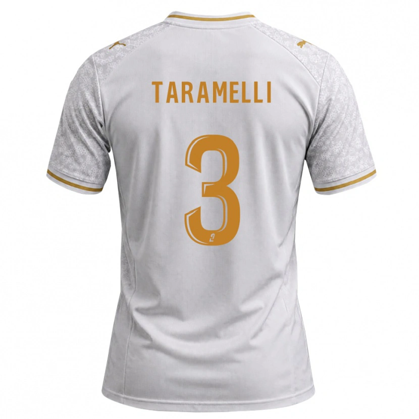 Danxen Män Valentin Taramelli #3 Vit Grå Guldbrun Bortatröja Matchtröjor 2026/27 Tröjor T-Tröja