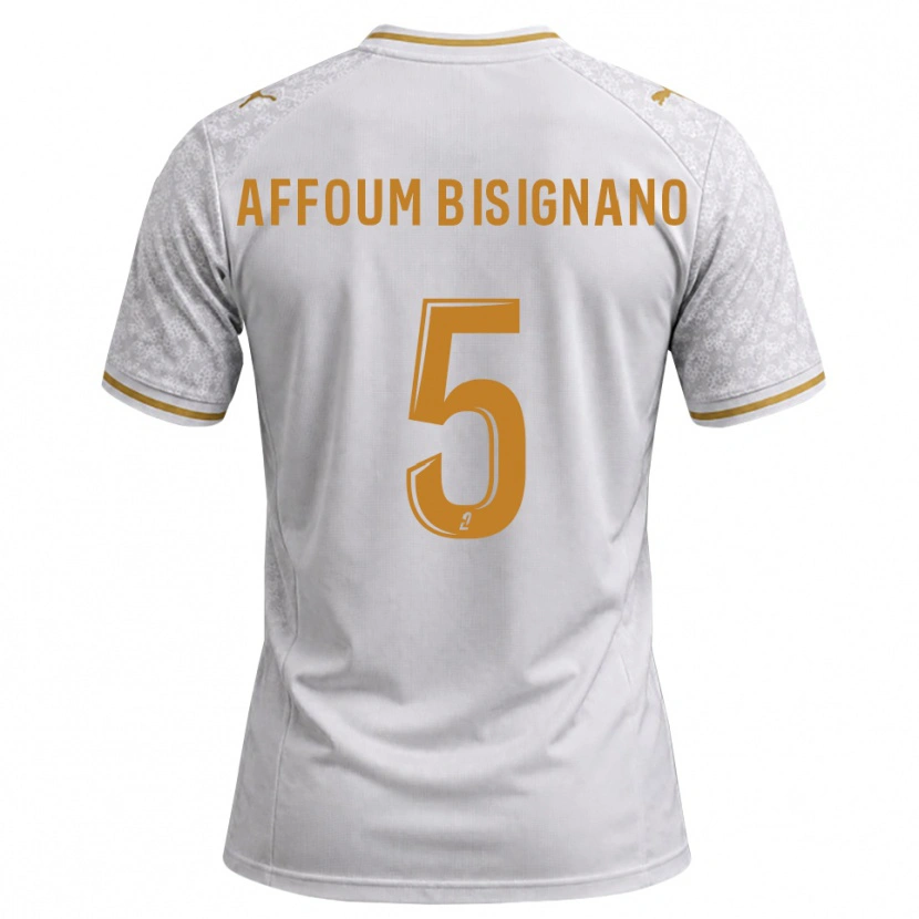 Danxen Män Layan Affoum Bisignano #5 Vit Grå Guldbrun Bortatröja Matchtröjor 2026/27 Tröjor T-Tröja