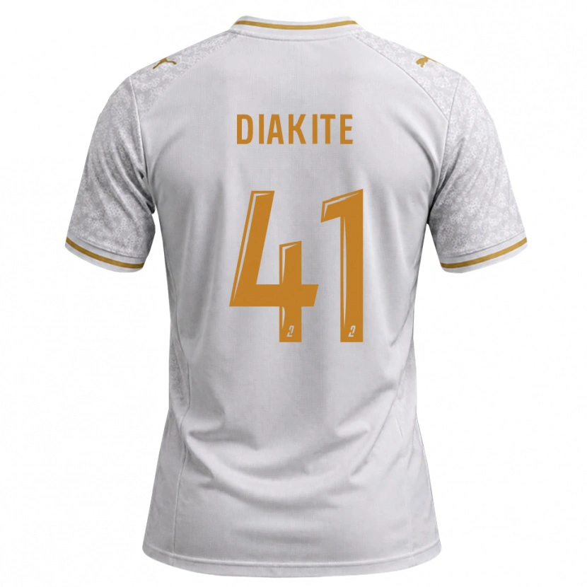 Danxen Män Ibrahim Diakité #41 Vit Grå Guldbrun Bortatröja Matchtröjor 2026/27 Tröjor T-Tröja