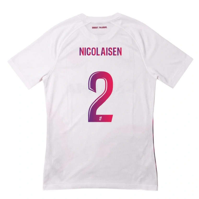 Danxen Män Rasmus Nicolaisen #2 Vit Rosa Lila Bortatröja Matchtröjor 2026/27 Tröjor T-Tröja