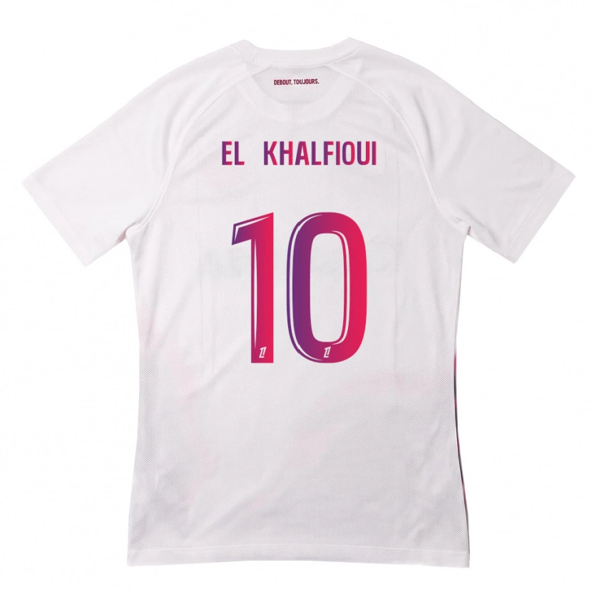 Danxen Män Zakari El Khalfioui #10 Vit Rosa Lila Bortatröja Matchtröjor 2026/27 Tröjor T-Tröja