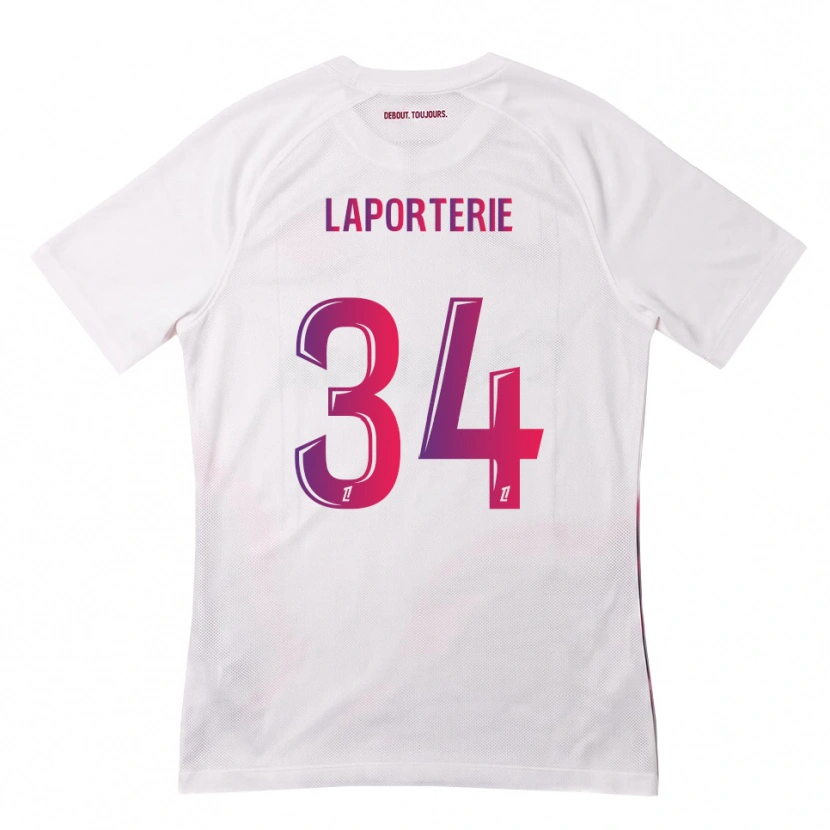 Danxen Män Ambre Laporterie #34 Vit Rosa Lila Bortatröja Matchtröjor 2026/27 Tröjor T-Tröja