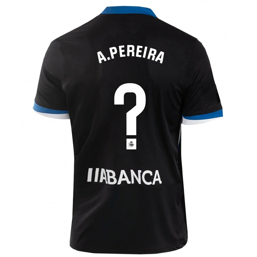 Danxen Män Alejandro Pereira #0 Svart Blå Vit Bortatröja Matchtröjor 2026/27 Tröjor T-Tröja
