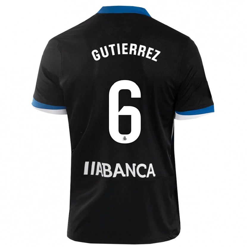 Danxen Män Paula Gutiérrez #6 Svart Blå Vit Bortatröja Matchtröjor 2026/27 Tröjor T-Tröja