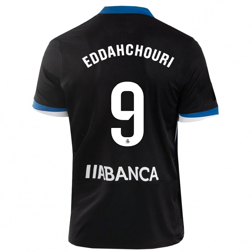Danxen Män Zakaria Eddahchouri #9 Svart Blå Vit Bortatröja Matchtröjor 2026/27 Tröjor T-Tröja