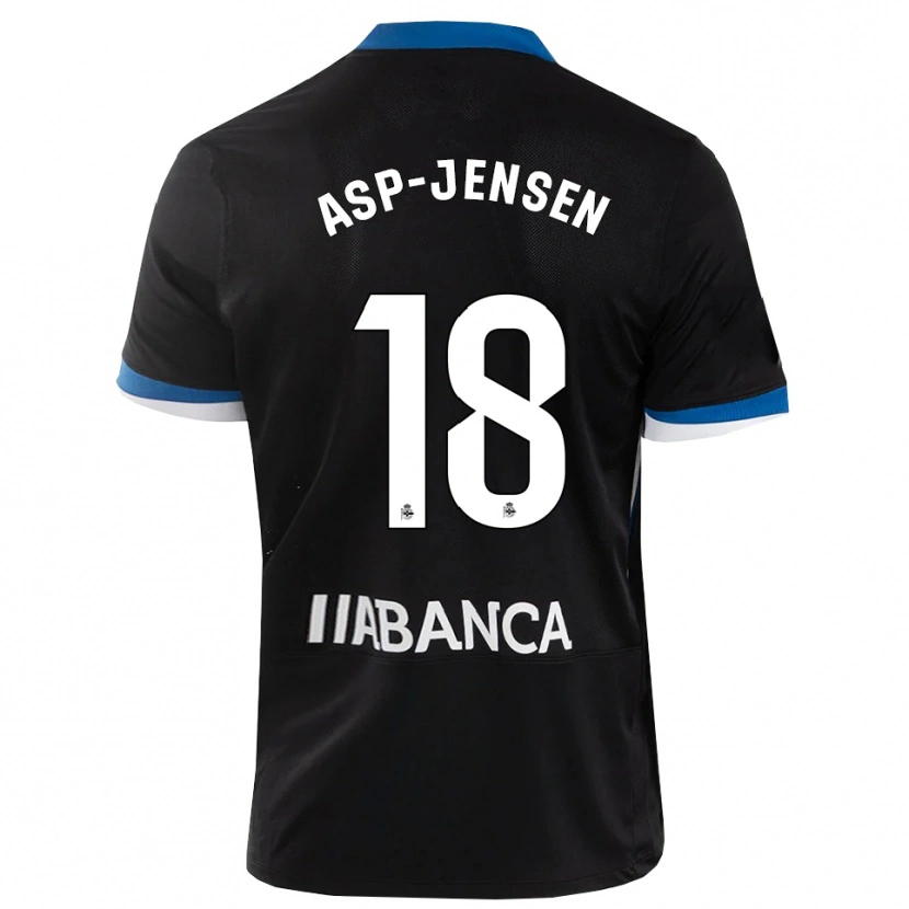 Danxen Män Jonathan Asp Jensen #18 Svart Blå Vit Bortatröja Matchtröjor 2026/27 Tröjor T-Tröja