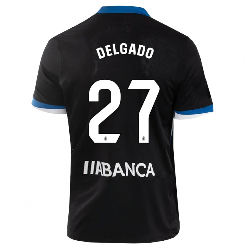 Danxen Män Álex Delgado #27 Svart Blå Vit Bortatröja Matchtröjor 2026/27 Tröjor T-Tröja