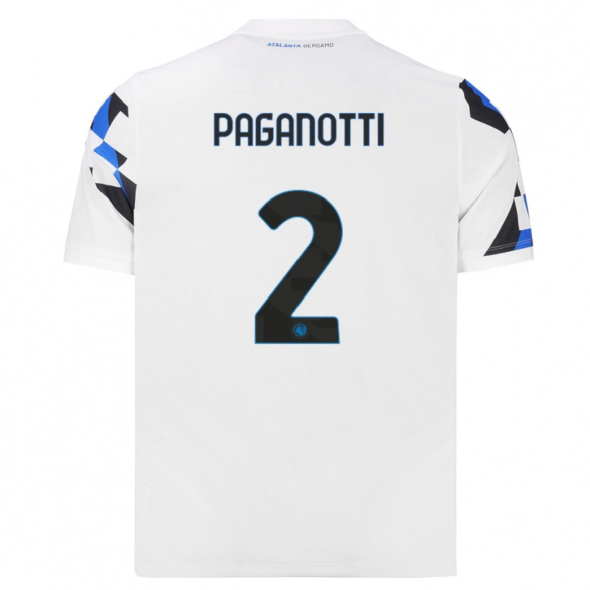 Danxen Män Emanuele Paganotti #2 Vit Röd Blå Bortatröja Matchtröjor 2026/27 Tröjor T-Tröja