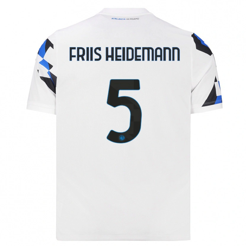 Danxen Män Lukas Friis Heidemann #5 Vit Röd Blå Bortatröja Matchtröjor 2026/27 Tröjor T-Tröja