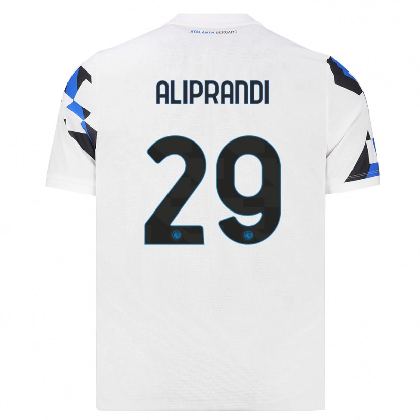 Danxen Män Mattia Aliprandi #29 Vit Röd Blå Bortatröja Matchtröjor 2026/27 Tröjor T-Tröja