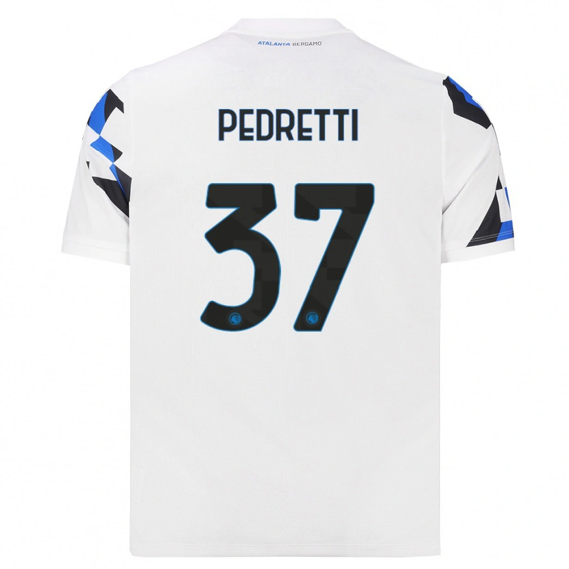Danxen Män Mattia Pedretti #37 Vit Röd Blå Bortatröja Matchtröjor 2026/27 Tröjor T-Tröja