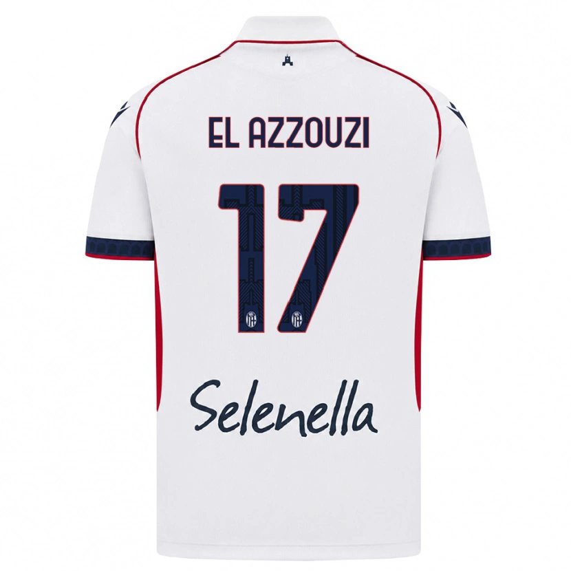 Danxen Män Oussama El Azzouzi #17 Vit Röd Kunglig Blå Bortatröja Matchtröjor 2026/27 Tröjor T-Tröja
