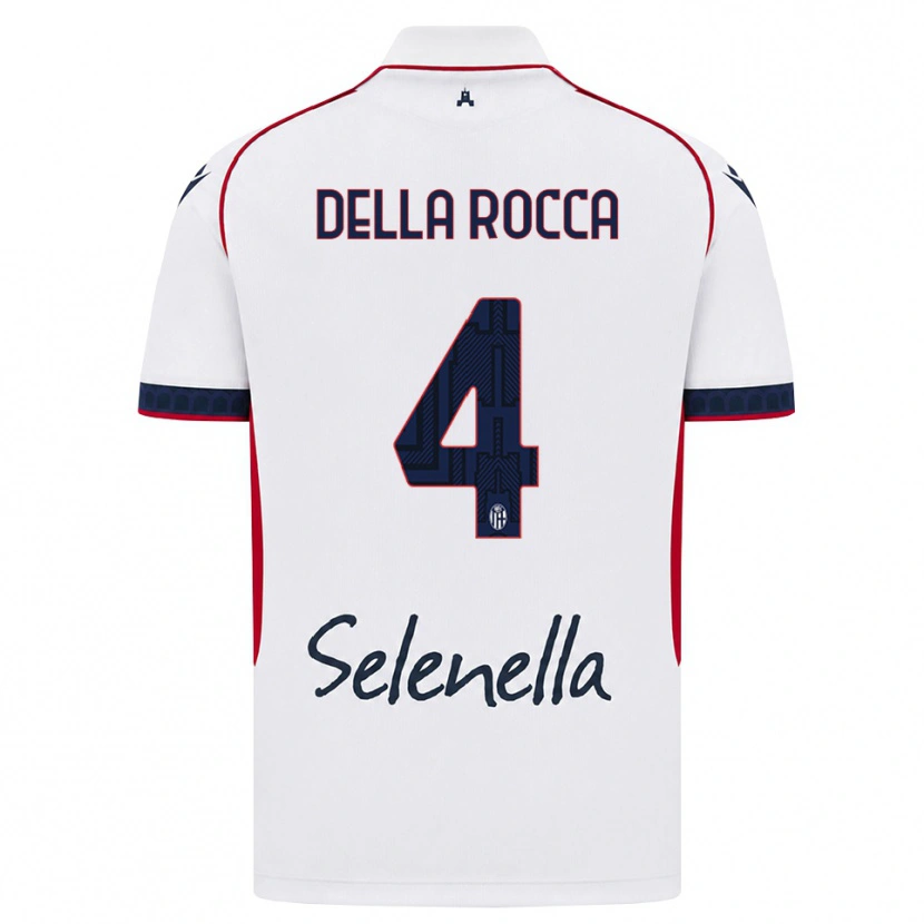 Danxen Män Manuel Della Rocca #4 Vit Röd Kunglig Blå Bortatröja Matchtröjor 2026/27 Tröjor T-Tröja