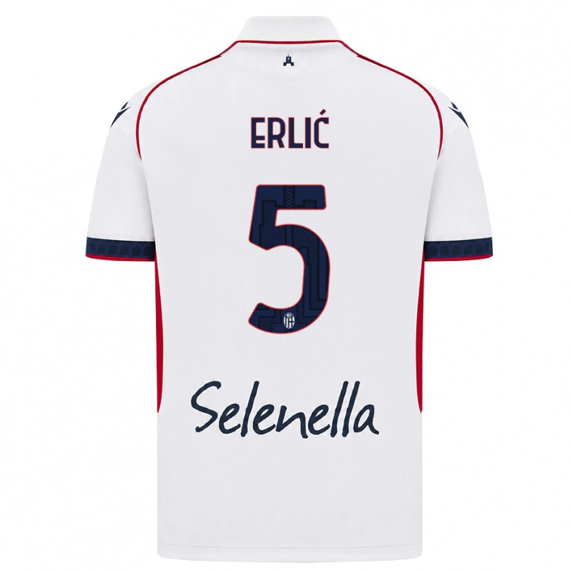 Danxen Män Martin Erlić #5 Vit Röd Kunglig Blå Bortatröja Matchtröjor 2026/27 Tröjor T-Tröja