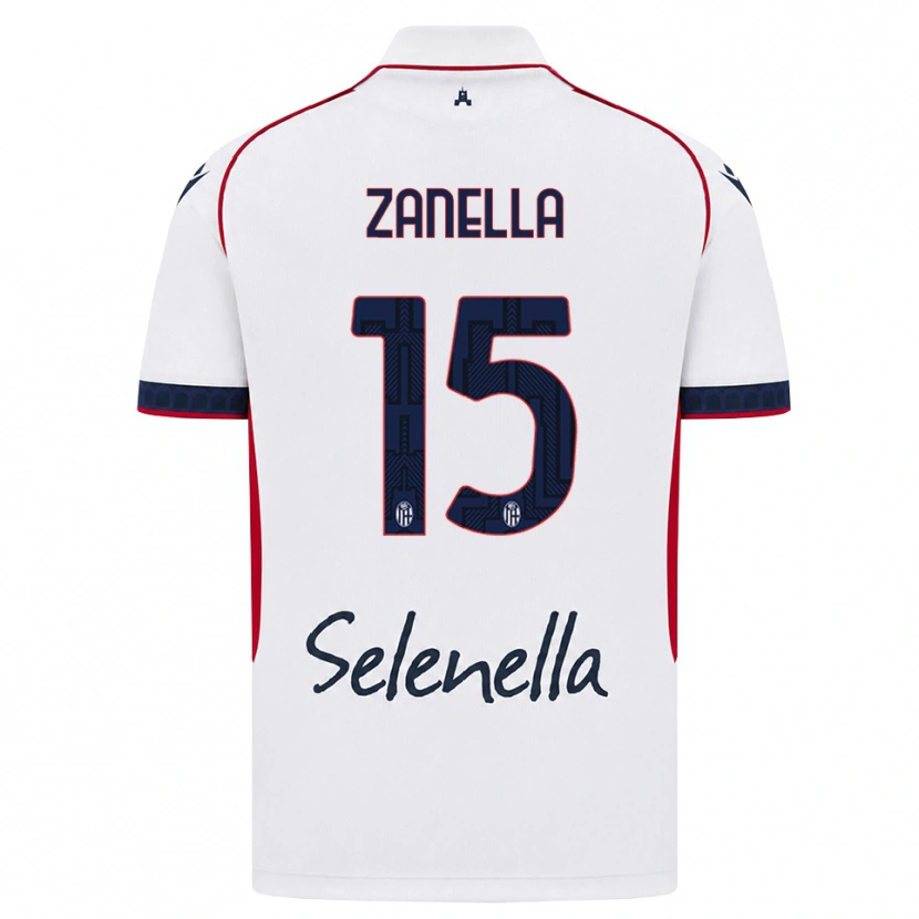 Danxen Män Jacopo Zanella #15 Vit Röd Kunglig Blå Bortatröja Matchtröjor 2026/27 Tröjor T-Tröja