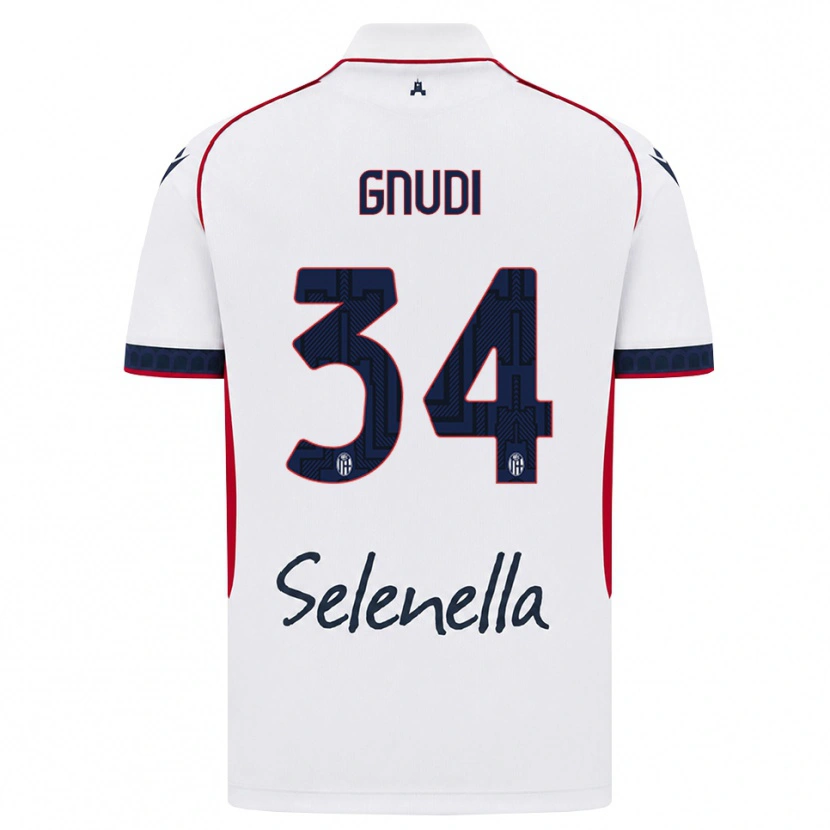 Danxen Män Riccardo Gnudi #34 Vit Röd Kunglig Blå Bortatröja Matchtröjor 2026/27 Tröjor T-Tröja