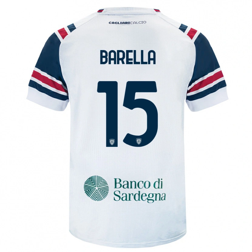 Danxen Män Elia Barella #15 Vit Röd Grön Bortatröja Matchtröjor 2026/27 Tröjor T-Tröja