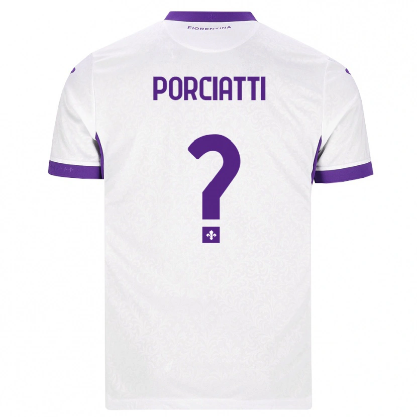 Danxen Män Filippo Porciatti #0 Vit Lila Bortatröja Matchtröjor 2026/27 Tröjor T-Tröja