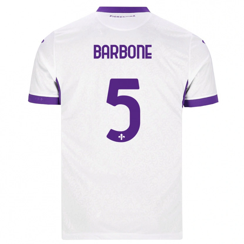 Danxen Män Mattia Barbone #5 Vit Lila Bortatröja Matchtröjor 2026/27 Tröjor T-Tröja