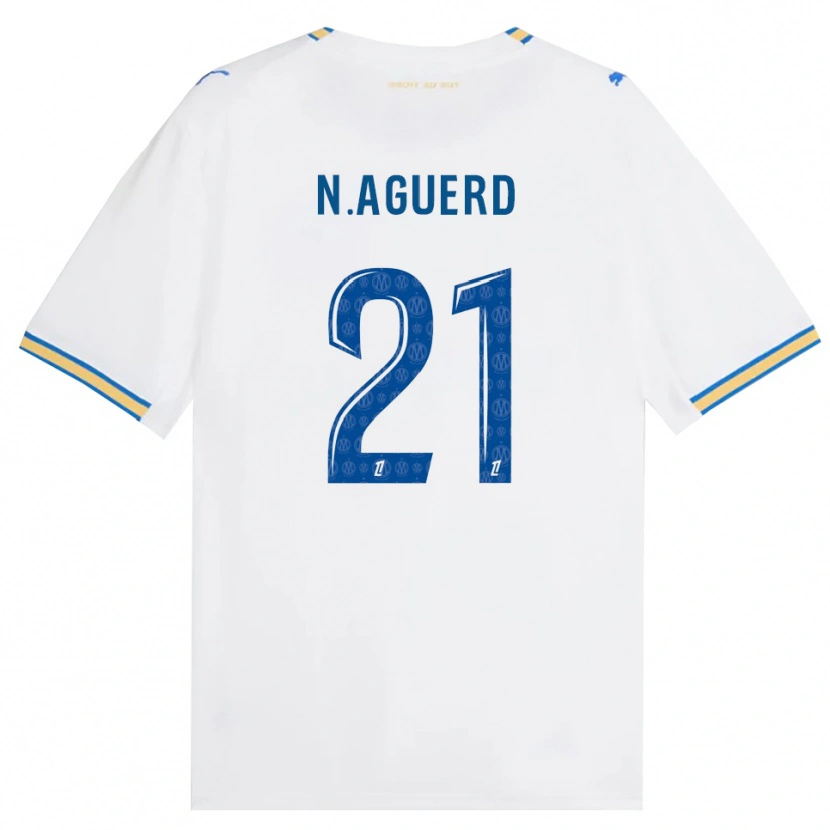 Danxen Kvinnor Nayef Aguerd #21 Dodgerblå Vit Hemmatröja Matchtröjor 2026/27 Tröjor T-Tröja
