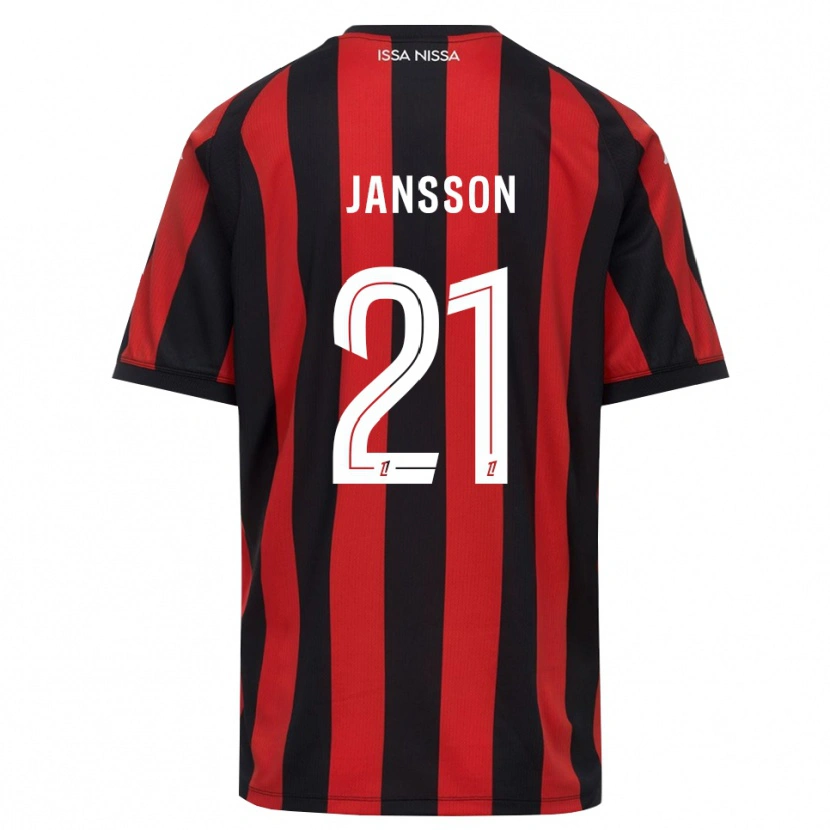 Danxen Kvinnor Isak Jansson #21 Röd Svart Vit Hemmatröja Matchtröjor 2026/27 Tröjor T-Tröja