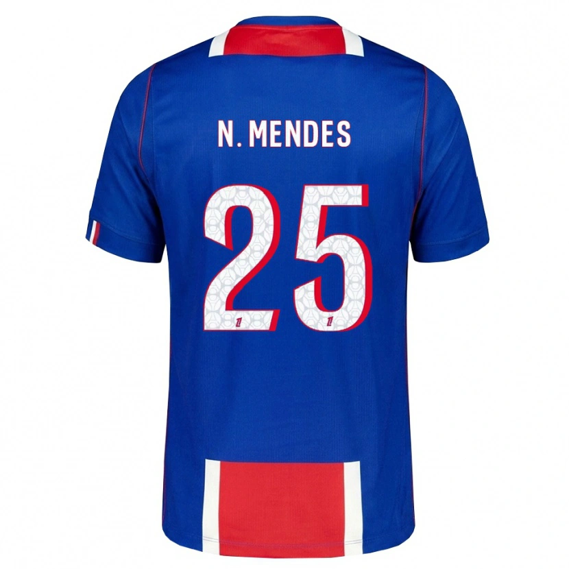 Danxen Kvinnor Nuno Mendes #25 Röd Vit Blå Hemmatröja Matchtröjor 2026/27 Tröjor T-Tröja
