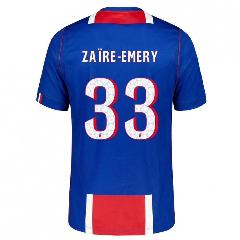 Danxen Kvinnor Warren Zaïre-Emery #33 Röd Vit Blå Hemmatröja Matchtröjor 2026/27 Tröjor T-Tröja