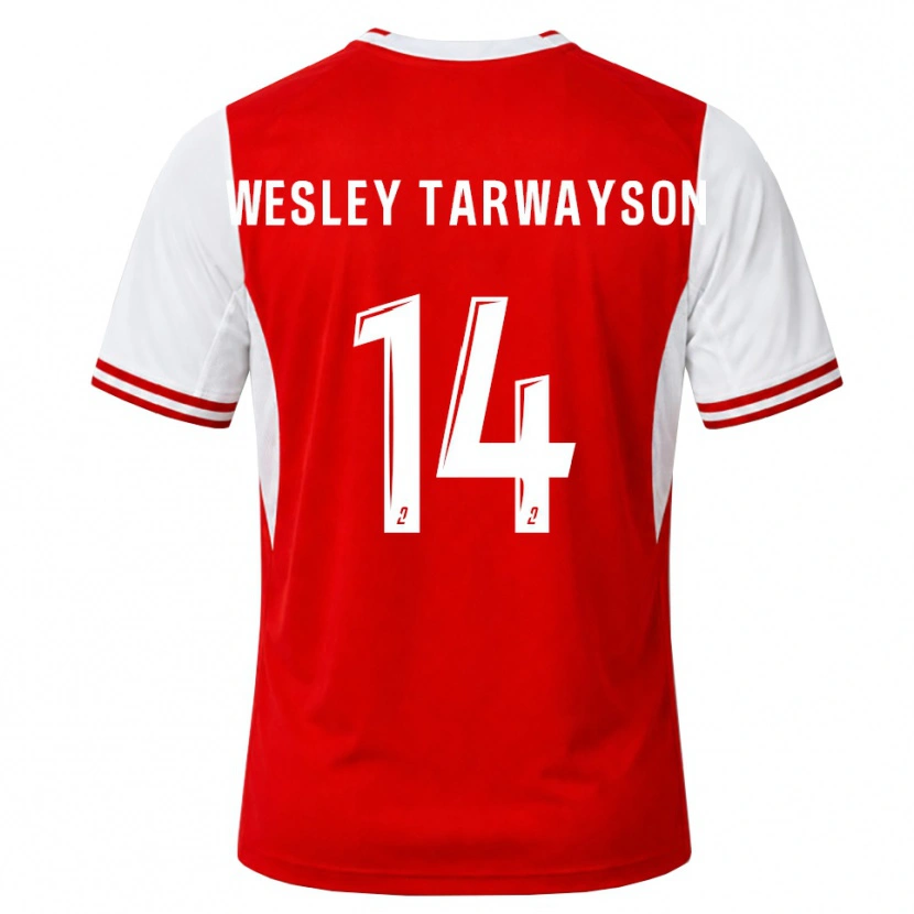Danxen Kvinnor James Wesley Tarwayson #14 Röd Vit Hemmatröja Matchtröjor 2026/27 Tröjor T-Tröja