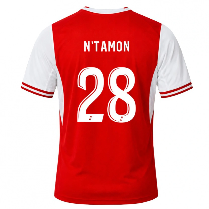 Danxen Kvinnor Elie N'tamon #28 Röd Vit Hemmatröja Matchtröjor 2026/27 Tröjor T-Tröja