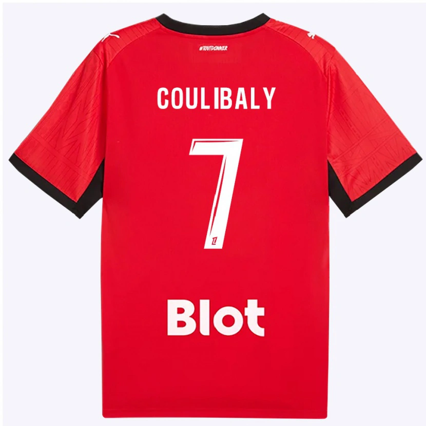 Danxen Kvinnor Boukary Coulibaly #7 Röd Svart Vit Hemmatröja Matchtröjor 2026/27 Tröjor T-Tröja