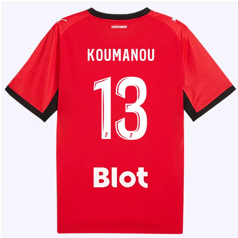 Danxen Kvinnor Noa Koumanou #13 Röd Svart Vit Hemmatröja Matchtröjor 2026/27 Tröjor T-Tröja