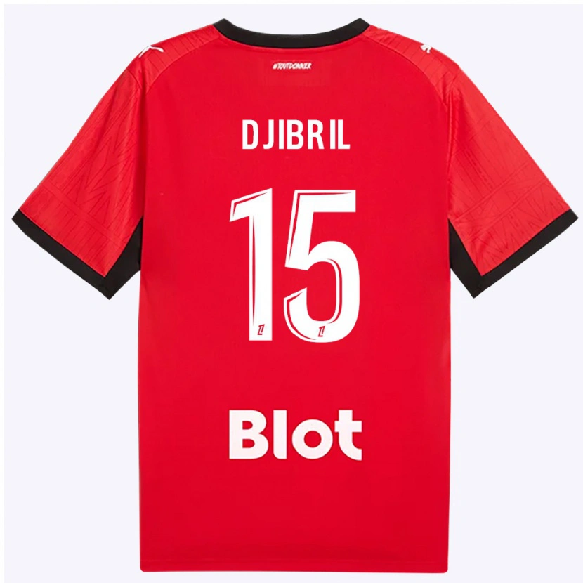 Danxen Kvinnor Djibril Diallo #15 Röd Svart Vit Hemmatröja Matchtröjor 2026/27 Tröjor T-Tröja