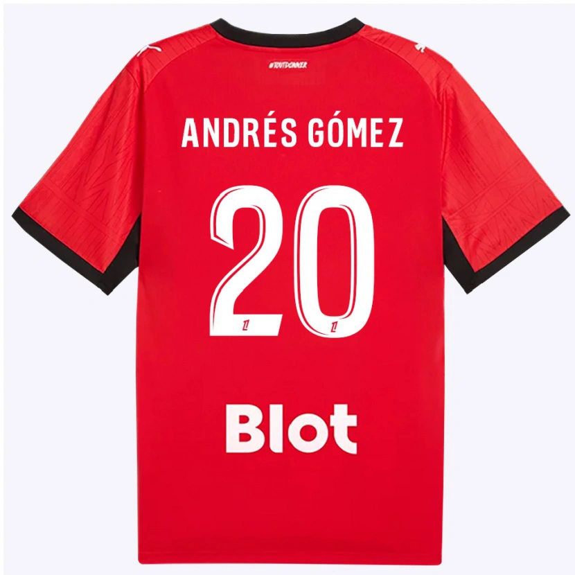 Danxen Kvinnor Carlos Andrés Gómez #20 Röd Svart Vit Hemmatröja Matchtröjor 2026/27 Tröjor T-Tröja