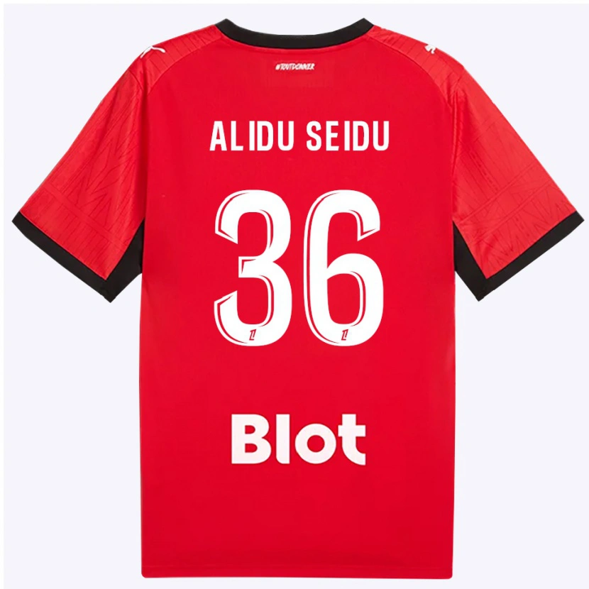 Danxen Kvinnor Alidu Seidu #36 Röd Svart Vit Hemmatröja Matchtröjor 2026/27 Tröjor T-Tröja