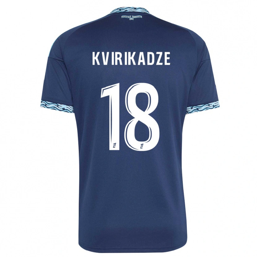 Danxen Kvinnor Andria Kvirikadze #18 Stålblå Vit Hemmatröja Matchtröjor 2026/27 Tröjor T-Tröja