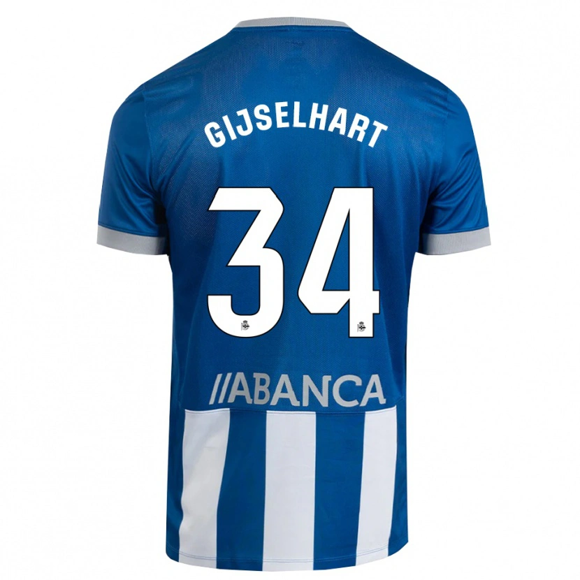 Danxen Kvinnor Teun Gijselhart #34 Blå Grå Vit Hemmatröja Matchtröjor 2026/27 Tröjor T-Tröja